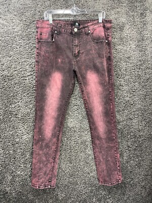 Pink Denim Jeans Mens 9090 Bone Rigid Denim Pants(Pink M) Men Pink