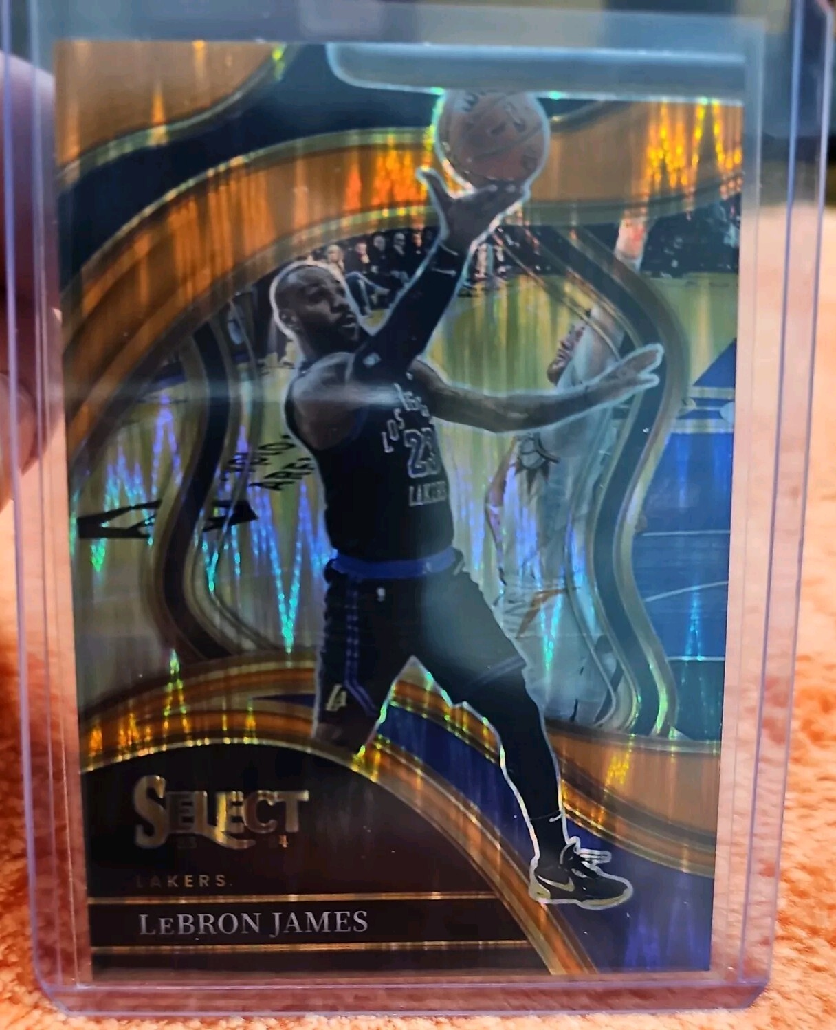 LeBron James Courtside Orange Flash Prizm Parallel Card SP 2023-24 Select #266