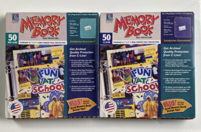 NEW 2X 50 Memory Book Top-Load PAGE PROTECTORS 8.5 X11  50-Clear & 50-Non-glare