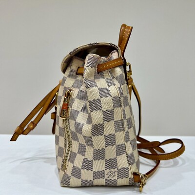 Auth LOUIS VUITTON Damier Azur Sperone BB N44026 Backpack Ivory Auth LOUIS VUITTON Damier Azur Sperone BB N44026 Backpack Ivory