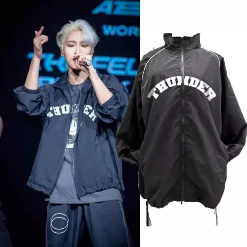 Kpop ATEEZ Thunder Jacket THE FELLOWSHIP BREAK THE WALL WORLD TOUR Outerwear Zip