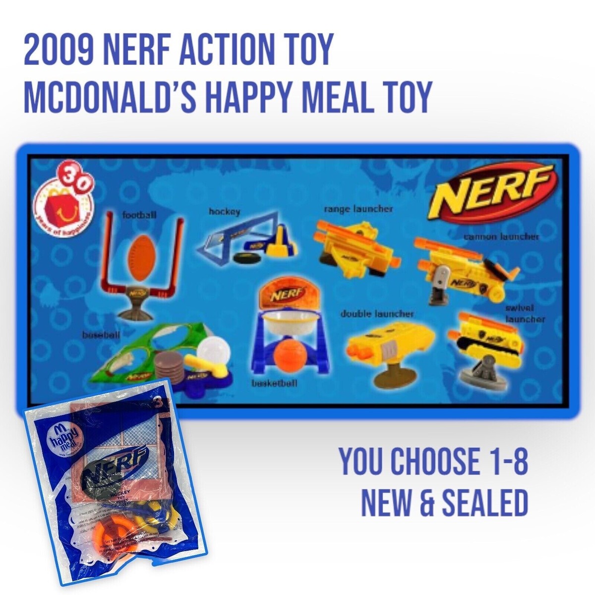 McDonald Flame 2001年 Nerf Sports McDonalds Happy Meal Toy 2009 Basketball Hockey YOU