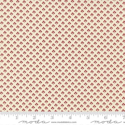 Union Square Clover Blenders Cream Red by Moda BTHY 1/2 Fabric