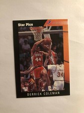 Rookie 1991 DERRICK COLEMAN Star Pics Basketball Card  # 2 Made in USA. rookie card picture