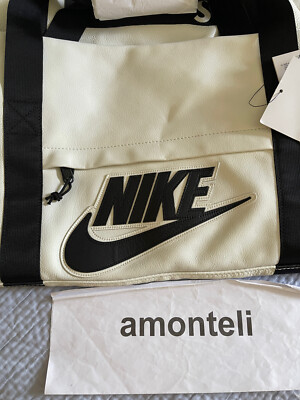 Supreme Nike Leather Duffle Bag White Fw19 Week 14 (in Hand Supreme Nike Leather Duffle Bag White Fw19 Week 14 (in Hand