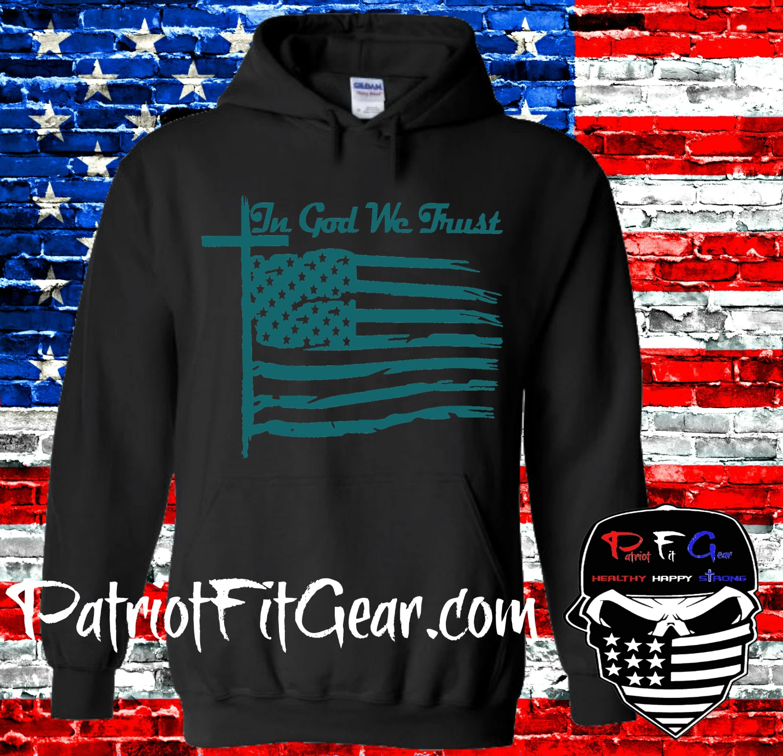 FEAR OF GOD Felpa con cappuccio In God We Trust Faith Family Freedom Bandiera americana Una nazione sotto Dio