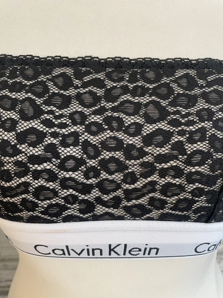 Calvin Klein Ladies Bralette Size Small New Black Lace Logo  - Image 3 of 4