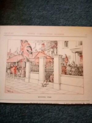 Gdn5 Ephemera 1937 Punsch Cartoon Krönung Wimpelzeit 