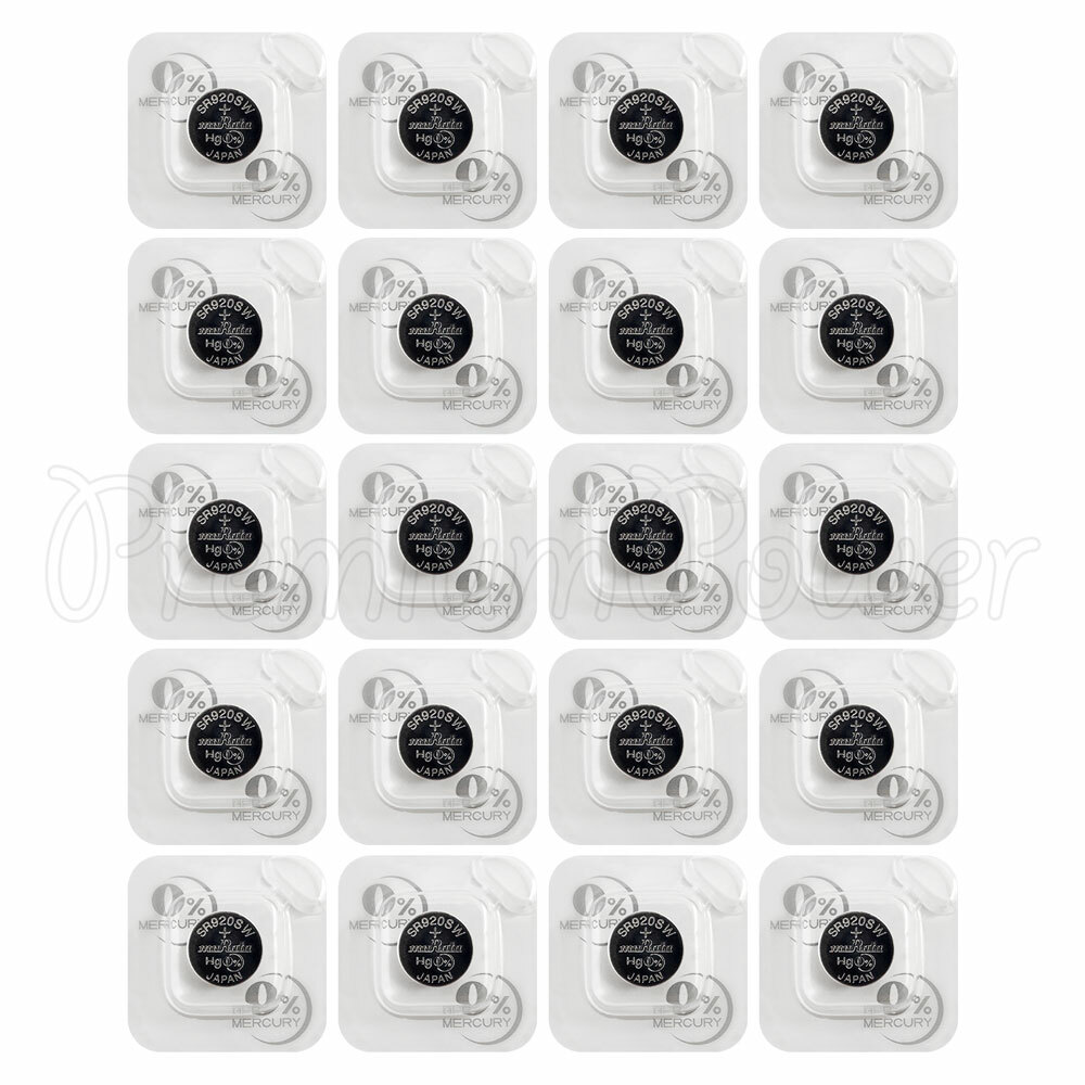 20 X Murata 371 Batterie SR920SW Argento Ossido 1.55V 370 V371 SR69 per Orologi