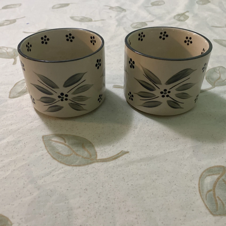 Temp-Tations Temptations Juego de 2 tazas de café florales beige/gris taza de 14 oz Foto 2 de 4