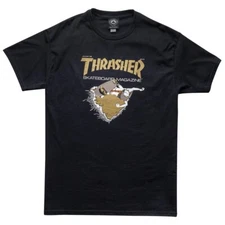 Thrasher Magazine FIRST COVER Skateboard T Shirt BLACK/GOLD