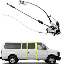 Door latch assembly w/cable Rod compatible Side Hinged (Right), Black