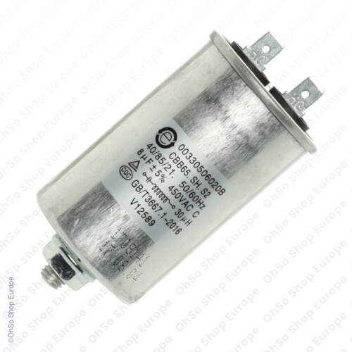 Condensatore CBB65 8uF 250V 50/60Hz Per Compressore – Avviamento E Marcia Per Frigorifero, Congelatore – Certificato RoHS UL
