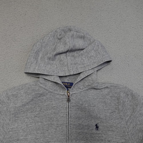 Polo Ralph Lauren Sweatshirt Hoodie Jacket Boys Youth M Zip Logo Pocket Gray - Picture 2 of 11