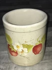 Vintage Roseville Pottery R.R.P. Co 1 Quart Crock w/Strawberry Design W21