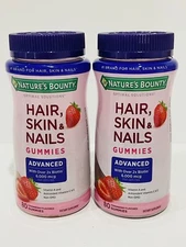 2 X Nature's Bounty Optimal Solutions Advanced Hair,Skin,Nails, 2X Biotin - 9/25