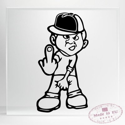 STICKY DUDE Middle Finger Troll Face Meme Sticker - 5 Inch Vinyl Decal For Car, Laptop, Bumper (Made In USA) - View #3