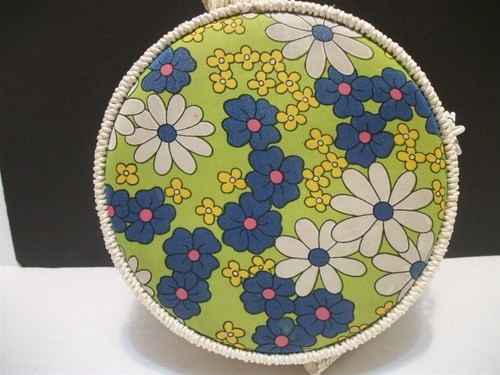 MCM Flower Power Wicker Sewing Basket Lined w Tray Japan - Picture 8 of 15