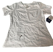 Adar Pro women's Scrub Top Medium White Vneck