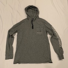 VINEYARD VINES Hooded Shirt WHALE Gray Long Sleeve Pocket Tshirt Mens XS