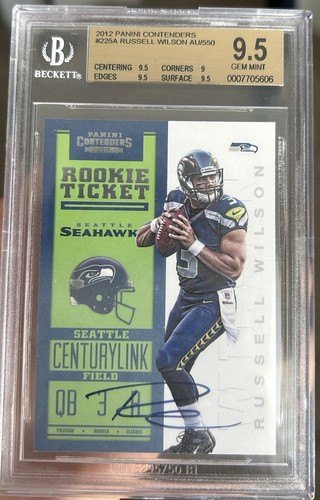 Carte Panini Plaques Et Patchs 2020 – Russell Wilson Auto /10 – Verte Mystic SSP (Seahawks)