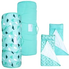 2-Pack Toddler Nap Mat with Soft Pillow Fleece Minky Blanket for Preschool