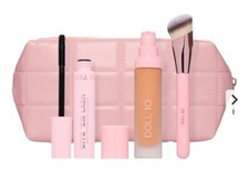 Doll 10 Icons 4-Piece Collection Makeup, Airbrush, Mascara, Bag - Tan