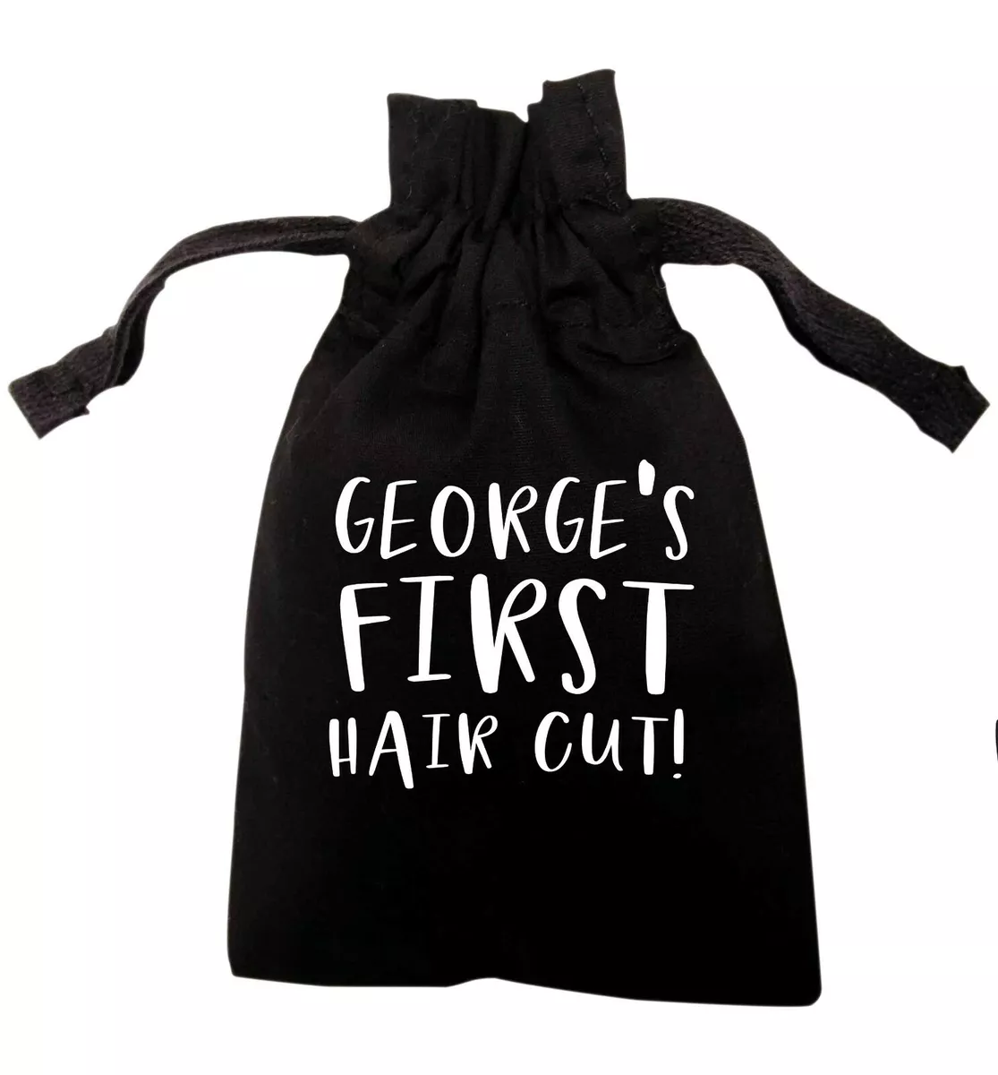 personalised first hair cut mini drawstring bag keepsake unique baby gift 6593