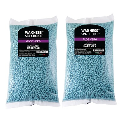 Waxness Spa Choice Aloe Vera Hard Wax Beads 2.2 lb/1 kg Pack of 2 Made in Italy