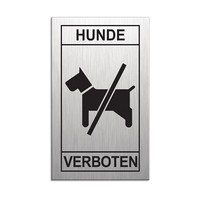 Schild Hundeverbot 60X100 Mm Aluminium GebüRstet Edelstahloptik Selbstklebend