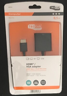 HDMI to VGA Female Monitor Adapter Digital to Analog Teccus Vivanco New & Original Packaging