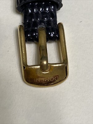 Ladies Domeni Black & Gold Watch Pebbled Leather Band VX10  display picture 2