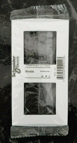 Plaque Double Schneider Classic 57mm - Référence ALB82257, Pour Interrupteur Ou Prise, Couleur Blanc, Neuf (peut être Sans Emballage)