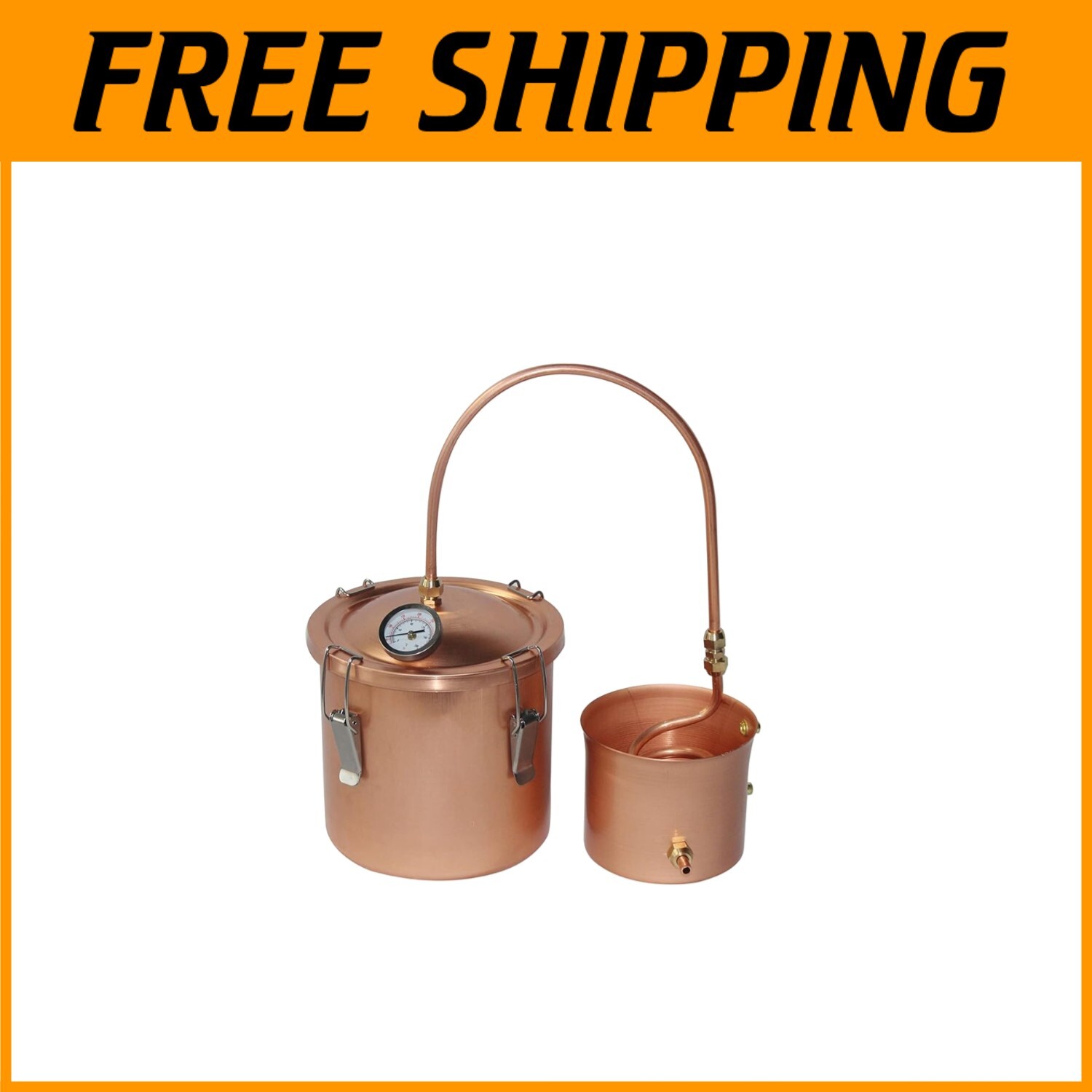 Classic Pure Copper 1.5 Gallon Home Distiller - Aesthetic & Functional Design