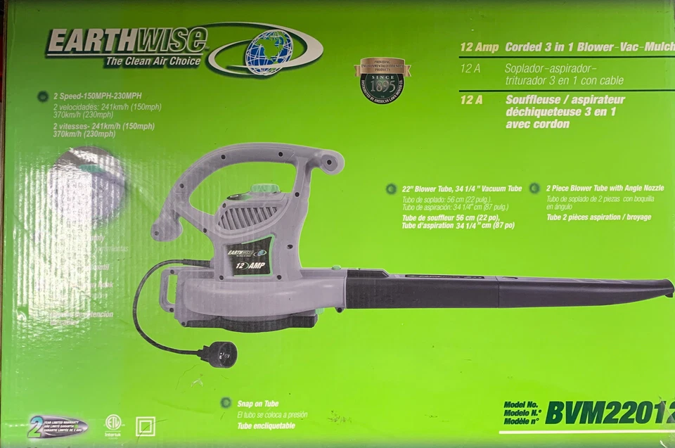 Soplador/Vac/Mantillo 3 en 1 con cable de 12 amperios velocidad variable con cable Foto 3 de 3