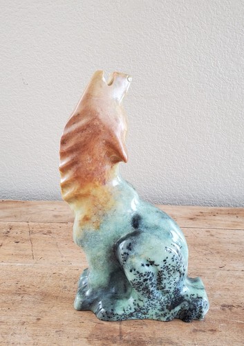 Scultura in pietra steatite artista Mark Totan Inuit ""Lupo urlante - Foto 11 di 24