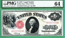 MULE - 1917 $1 USN - PMG CU 64 - Fr 38m Elliott / White - 1917 $1 SAWBUCK MULE