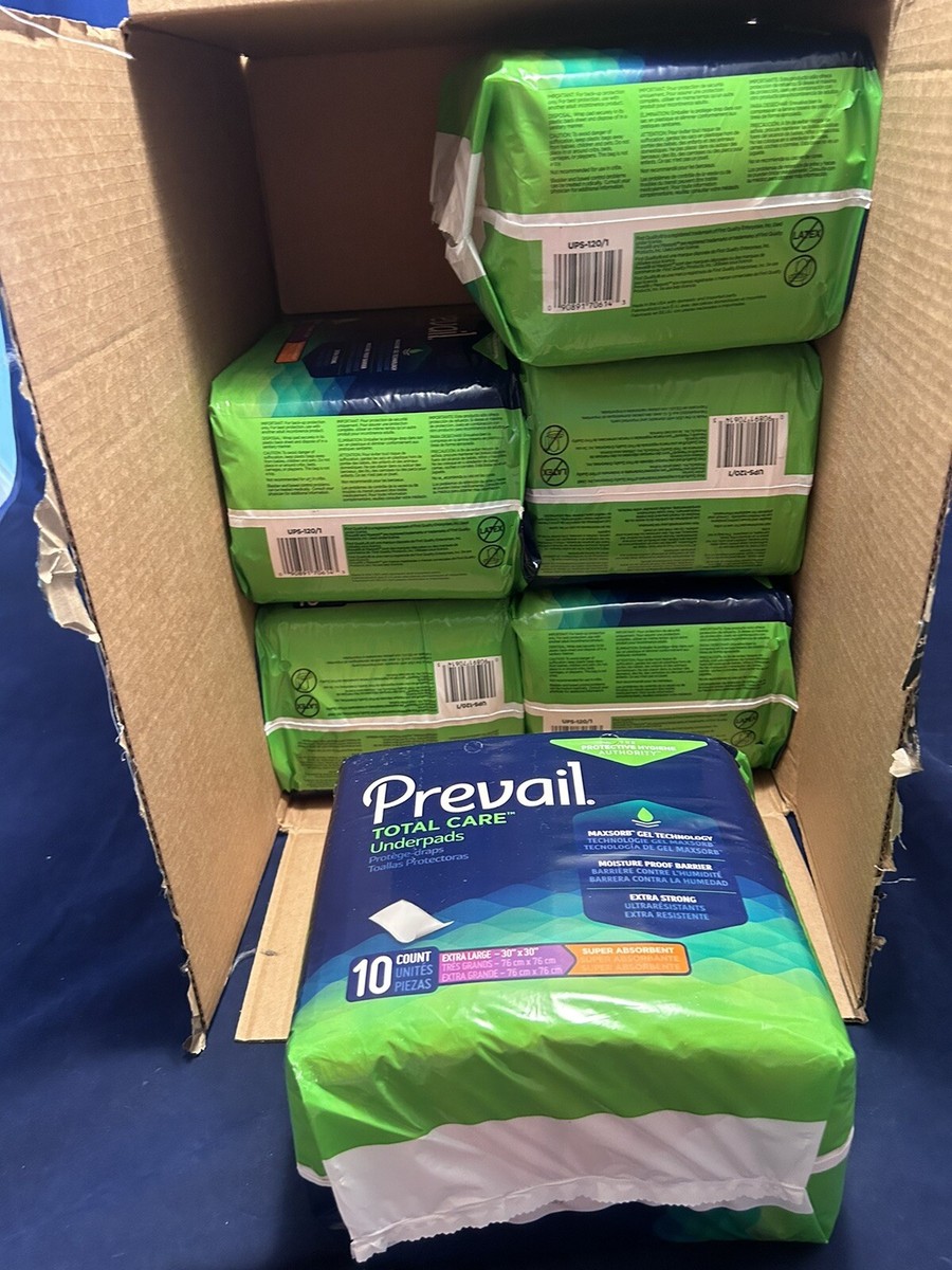 Prevail Total Care Disposable Underpad X-Large 30 x 30 inch Case