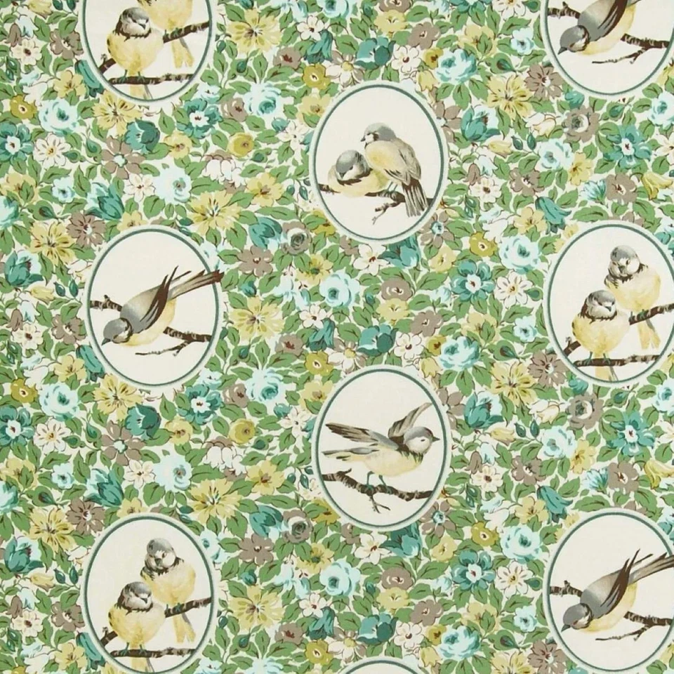 Richloom BUDGIE TWILL NIEBLA Pájaro Decoración del Hogar Cortinas Almohada Tela de Coser PORTE Foto 4 de 4