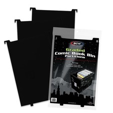 New 3 ct BCW Graded Comic Book Storage Bin Partition-Black