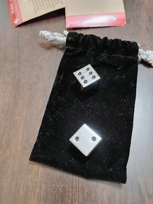 Chrome Silver Dice & Bag  Big Day Dice Game Set Marlboro Phillip Morris 2007