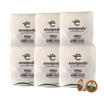Fresh Roasted Coffee, USDA Organic Peru Water-Processed Half Caf envipods | 3...