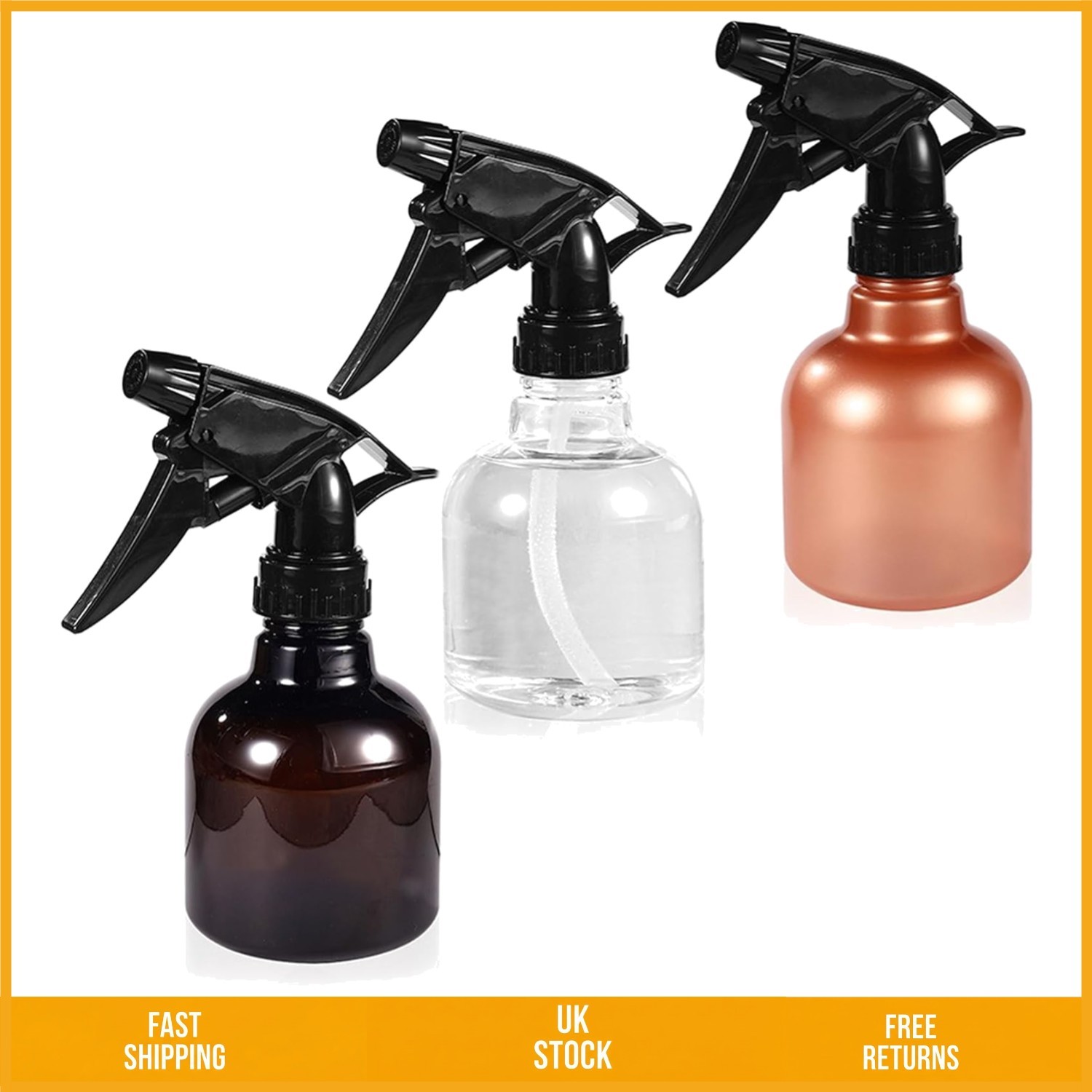 Durable Leakproof Water Mist Spray Bottle for Plants and Hair 250ml 3 Pcs