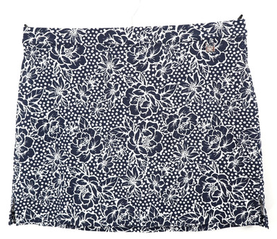 NEW RAFAELLA Women's Stretch Viscose Mini Skirt Skort Floral Blue White Size XL