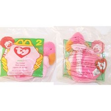 TY McDonald's Teenie Beanie - 2 PINKY the Flamingo 1997 5 inch - New in Bag