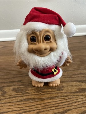 Large 8'' Inches Christmas RUSS TROLL Doll Holiday Santa Claus Smiley Vintage