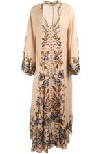 ZIMMERMANN BEIGE LINEN MAXI DRESS 3 UK 14 US 10