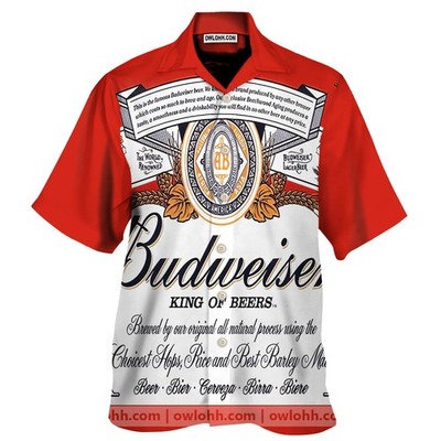 Budweiser King Of Beers All Over Print 3D Unisex Hawaiian Shirt