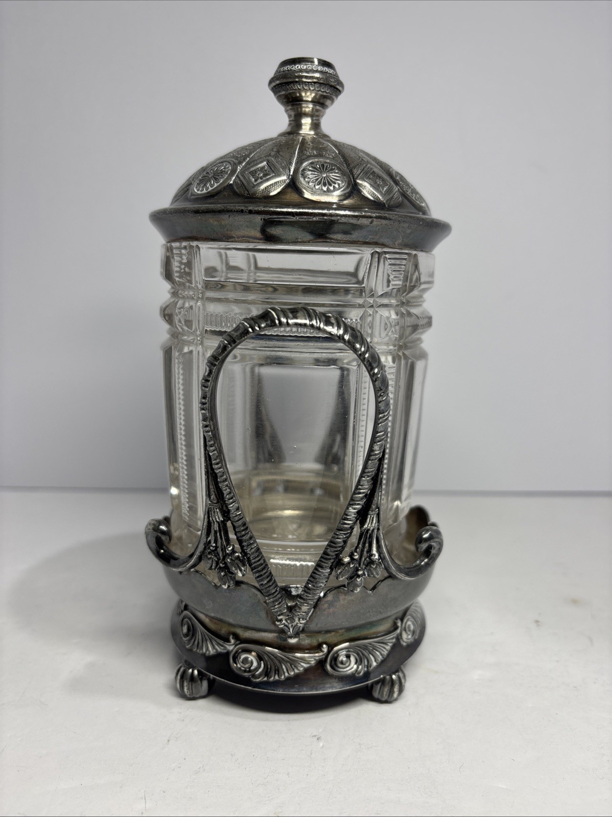 Antique Middletown Silver plate Sugar Jar-Very Intricate Lid