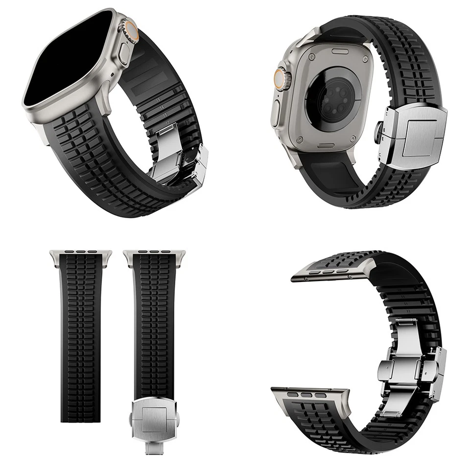 Luxury Rubber Band for Apple Watch 49mm Iwatch Ultra3 SE 11 10 9 8 7 Sport Strap - Image 4 of 4